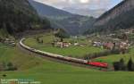 Passes in the beautiful valley of S.Jodock (AUT) the TEE  RHEINGOLD  headed by 1216.012-5 OBB