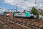 Lineas 2903 hauls a container train through Antwerpen-Berchem on 14 July 2022.
