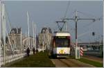 Tram N 6018 pictured in front of the station of Oostende on November 12th, 2011.