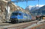 bls-south-ramp-goppenstein---brig BLS Re 465 and two Re 474 with a Cargo Train in Lalden. 
16.03.2007 