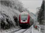 Control cars The RB 3238 Wiltz - Luxembourg City is arriving in Kautenbach on the cold December 25th, 2007.