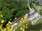 Control cars A push-pull train is leaving the station of Kautenbach on May 12th, 2009 on its way from Wiltz to Luxembourg City. The picture was taken from the observation point Hockslay. 