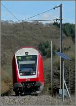 Control cars The control car 014 heading a local train to Wiltz pictured near Merkholtz on February 27th, 2010.