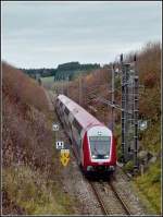 Control cars A push-pull train from Gouvy to Luxembourg City pictured in Hautbellain on November 14th, 2010.