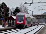 Control cars The IR 3714 Luxembourg City - Troisvierges is entering into the station of Mersch on December 5th, 2010.