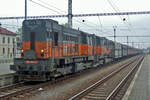 On 22 September 2017 AWT 740 443 hauls a coal train through Bohumin from Poland.