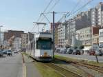 De Kusttram De Kusttram Nr 6007 is running through Blankenberge on its way to Knokke on April 10th, 2009.
