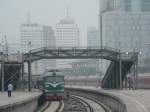 DF4 with a passenger train at the Beijing North Station, ...