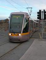 Dublin A Luas Tram is arriving on the Heuston Station in Dublin.
04.10.2006