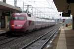 Thalys 4535 passes through Brussel Noord opn 7 May 2023.