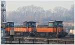 . Several shunter engines photographed in Strasbourg on December 10th, 2013.
