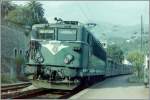 The SNCF BB 25658 with a local train to Cannes in Menton.
Summer 1985