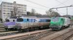 SNCF CC 72160 and 152 on the right the BB 37 048.
Mulhouse, 08.04.2008