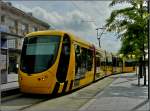 Sola Alstom Citadis 300 tram pictured at the main station of Mulhouse on June 19th, 2010.