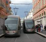 Picture  1: Tow trams stand an the Station  Massna . 
18.04.2009