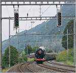 The SNCF 141 R 1244 is arriving at Arth Goldau.
