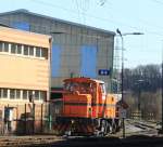 19.03.2011 in Siegen-Geisweid: Lok 4 (ERNA) of the  Deutsche Edelstahlwerke  (DEW. The locomotive is a Mak G 500 C, built in 1975, Fabr.-Nr. 500072