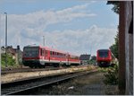A DB VT 628 on the way to the Harbour Station is leaving the Friedrichshafen City Station. 
16.07.2016