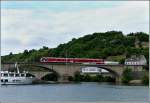 A 628 unit is crossing the Sre bridge in Wasserbillig on its way from Trier to Luxembourg City on May 31st, 2009.