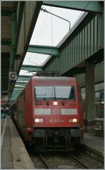 The DB 101 083-4 in Stuttgart Main Station.