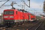 DB 112 159 leaves Elmshorn on 29 April 2016 with an RE to Hamburg-Altona.