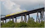 . A track recording train photographed on the Rendsburger Hochbrcke in Rendsburg on September 18th, 2013.