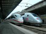 SNCF TGV and DB ICE in Paris Est Station.