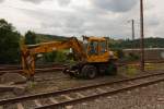 O&K Two road rail excavator (MH-S ZW ) from the company Khnke Gerte und Bau GmbH, on 18.07.2011 in Siegen (Kaan-Marienborn).