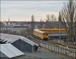 Metro train N 551 is leaving the station Berlin Gleisdreieck on December 29th, 2012.