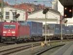 185 319-1 is driving in Wrzburg central station on August 23rd 2013.