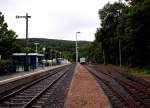 This photo shows the endstation of Heimbach Eifel, here is the end of Rurvalleyline from Dren to Heimbach. The line is owned bei the Rurtalbahn Companie. I've made this photo on an rainy saturday. 16th of june 2012
