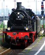 German steam locomotive 78 468 (Pt 37.17) - Prussian T18 with a passenger train on 22.05.2008 (Ascension) in the Hagen main station.