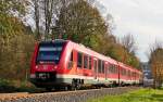 . The Alstom Coradia LINT 81 620 508 is running through Rnderoth on November 2nd, 2014.