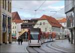 Combino Advanced double unit is running through Schlsserstrae in Erfurt on December 26th, 2012.