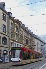 Tram N 641 is running through Bahnhofstrae in Erfurt on December 26th, 2012.