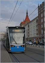 A Rostock Tram by the  Lange Strasse .