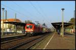 182 005-9 is arriving with a S1-Train to Bad Schandau at Radebeul Ost. (2011-10-21)