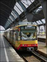 Tram N 885 pictured in Karlsruhe main station on September 11th, 2012.