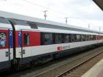 A SBB CFF FFS Wagon is standing in Dortmund main station on August 19th 2013.