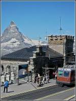 ggb-gornergratbahn The station of Gornergrat with the Matterhorn in the background pictured on July 31st, 2007.