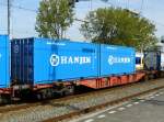 Containerwagon typ Sgnss number 37 80 4563 068-8 owned by ...