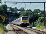 I 11 The IC 510 Oostende - Eupen is running over the Vesdre bridge near Dolhain on August 20th, 2011.