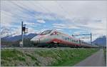 The FS Trenitalia ETR 610 012 on the way to Geneva near Aigle.