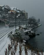 Lavaux The SBB ETR 610 (EC to Milano) in the snow by St-Saphorin.
04.01.2010 