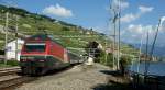Lavaux Re 460 016-9 with an IR in Rivaz Station. 
19.09.2008