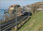 Lavaux A 'Flirt' to Allaman is approaching Rivaz Station. 
22.01.2011