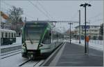 LEB RBe 4/8 to Lausanne Flon is arriving at Cheseau. ...