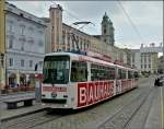 Linz Tram Number 50 pictured at Hauptplatz in Linz on September 14th, 2010.