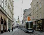Linz Cityrunner Numer 008 is running through Landstra�e in Linz on September 14th, 2010.
