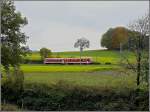 A local train from Luxemburg City to Ettelbrck is running through the nice landscape near Essingen on October 26th, 2008.
